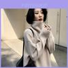 High Neck Knit Sweater Women Thick Pure Color Pullover For Autumn Casual Style