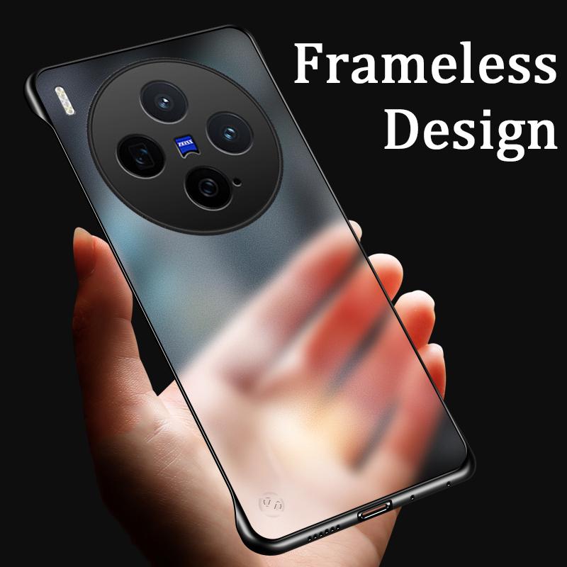 For VIVO X300 Case Thin Cover Clear Borderless Heat Dissipation Holes Housing with Metal Ring For VIVO X300 Pro Phone Casing