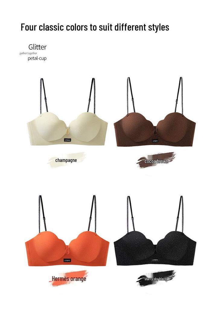 Premium Seamless Push-Up Rhinestone Petal Bra for Women – Enhances Small Bust and Prevents Sagging