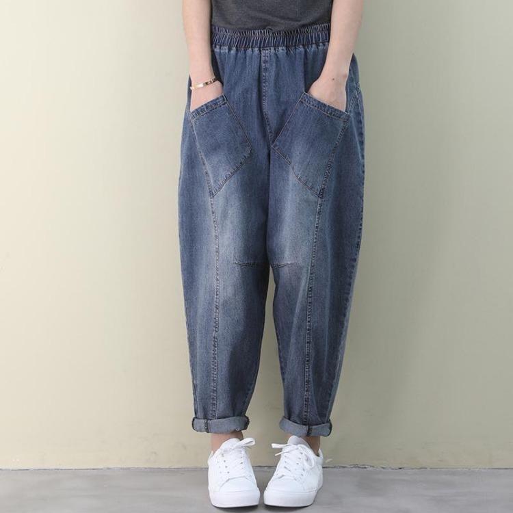 New Korean Summer Womens Loose Thin Jeans Slim Looking Ladies Pants Clothing