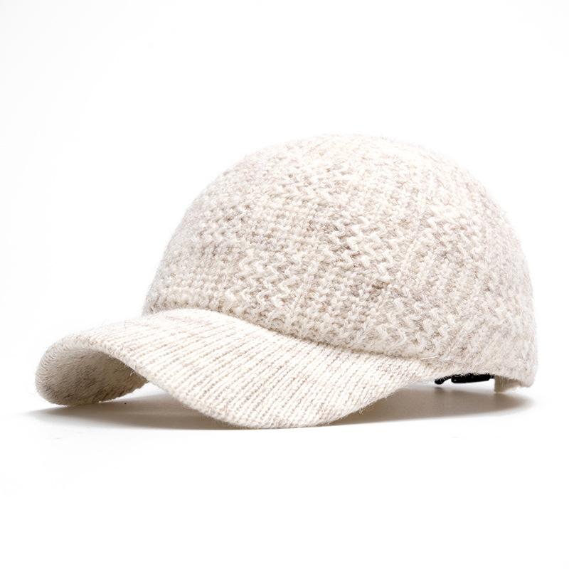 Women's Autumn Winter Warm Wool Baseball Cap Knitted Coldproof Cap