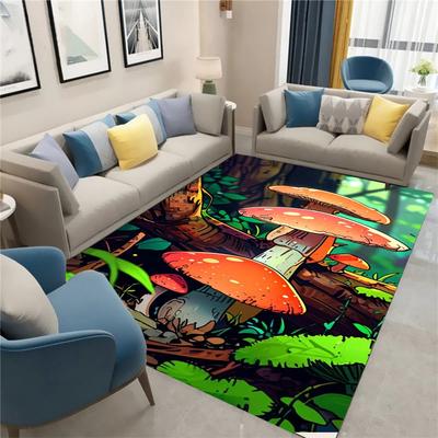 Bunter Pilzteppich Cartoon Wohnzimmer Schlafzimmer Küche Sofa Balkonteppich Rutschfeste Waschbare Matte Exquisites Zubehör