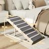 Dog Ramp, Wooden, Non-Slip Mats, 4 Heights 35-50 cm, 100 x 50 x 50 cm, Natural and Gray Wood