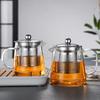 Transparent Glass Teapot Heat-Resistant Tea Making Jug Modern Tea Kettle Dinning Table