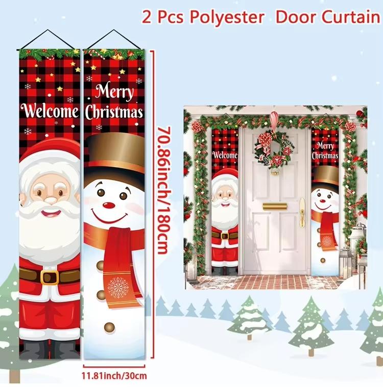 Christmas Hanging Door Banner Merry Christmas Decorations for Home Xmas Navidad Noel Natal Door Decor Happy New Year Gifts 2026