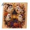 Cozy Autumn Home Decoration Halloween Faux Pearl Painting Kit Cute Ghost 3D Art DIY Reusable Decorative Wall Kit for Adults Christmas Craft Festive