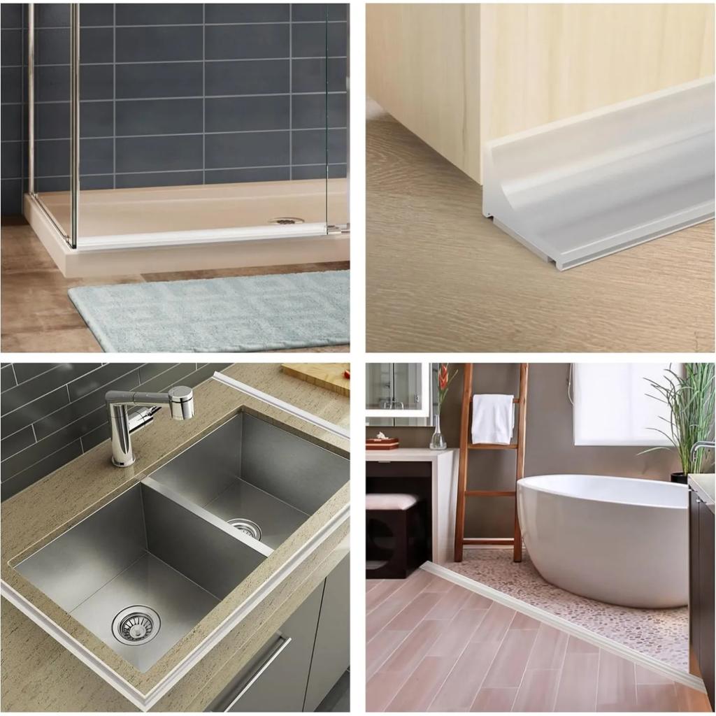 Striscia paracqua per piano cucina, bagno, striscia impermeabile flessibile, lavello da piano, striscia paracqua autoadesiva