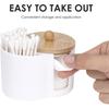 Cotton Pad and Qitp Holder, Small Plastic Cotton Swabs Dispenser with Lid, Bathroom Accessories Storage Organizer