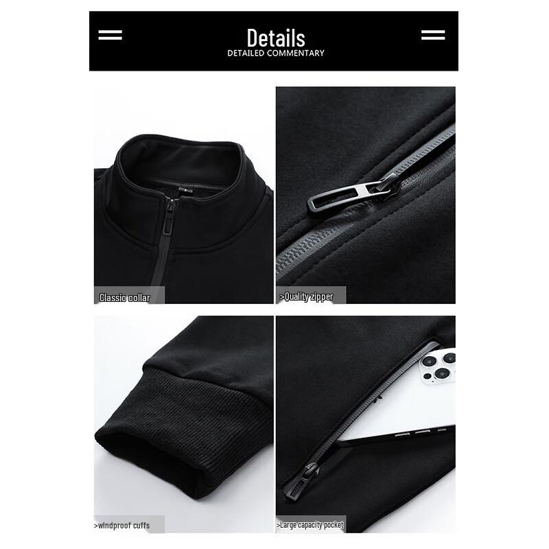 Mao Ren Men's Cotton Blend Stand-up Collar Cardigan Sweatshirt