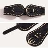 Spicy Girl Suede Rivet Belt PU Leather Wide Waistband Fashion Pu Leather Corset  Skirt Accessories