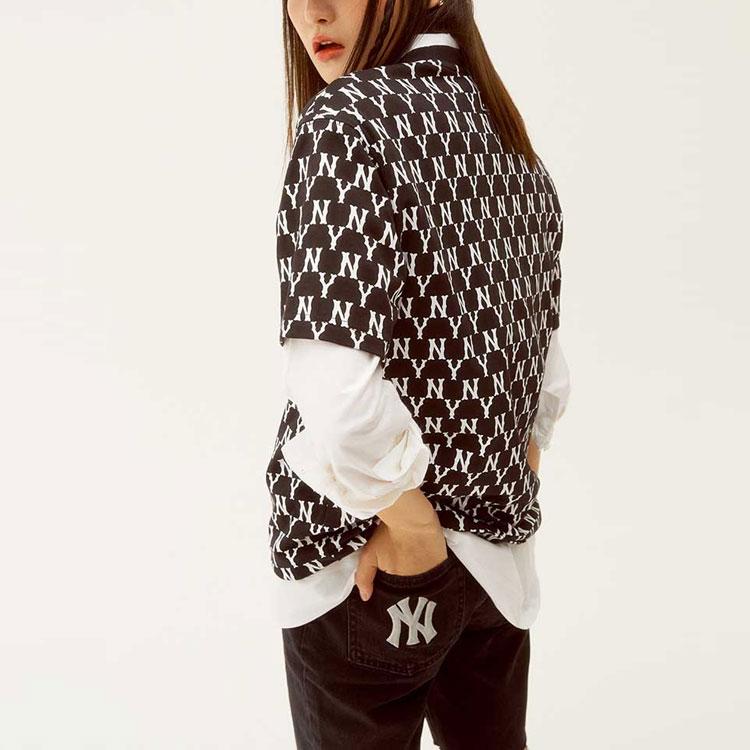 New MLB Drop Shoulder Sleeve T Shirt Unisex Black 31TSM1131-50L