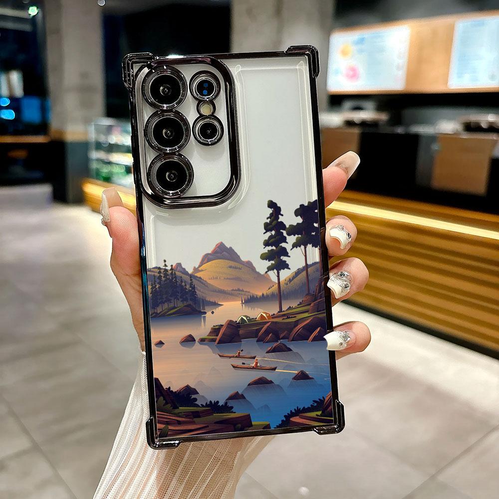 Scenery Painted Lake Forest Coque For Galaxy S26 Ultra Phone Case For Samsung S26 S25 S24 S23 S21 Ultra S20 FE S25 Plus 5G Cover