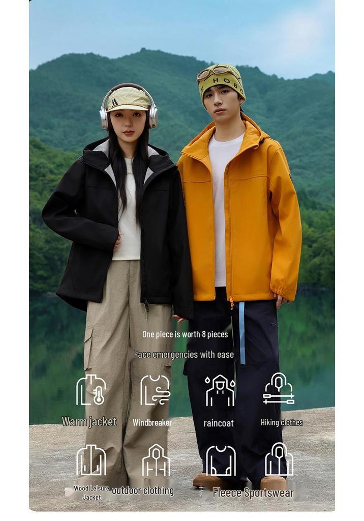 Unisex Windproof Water-Repellent Softshell Jacket: Spring/Autumn Lightweight Outerwear with Custom Logo