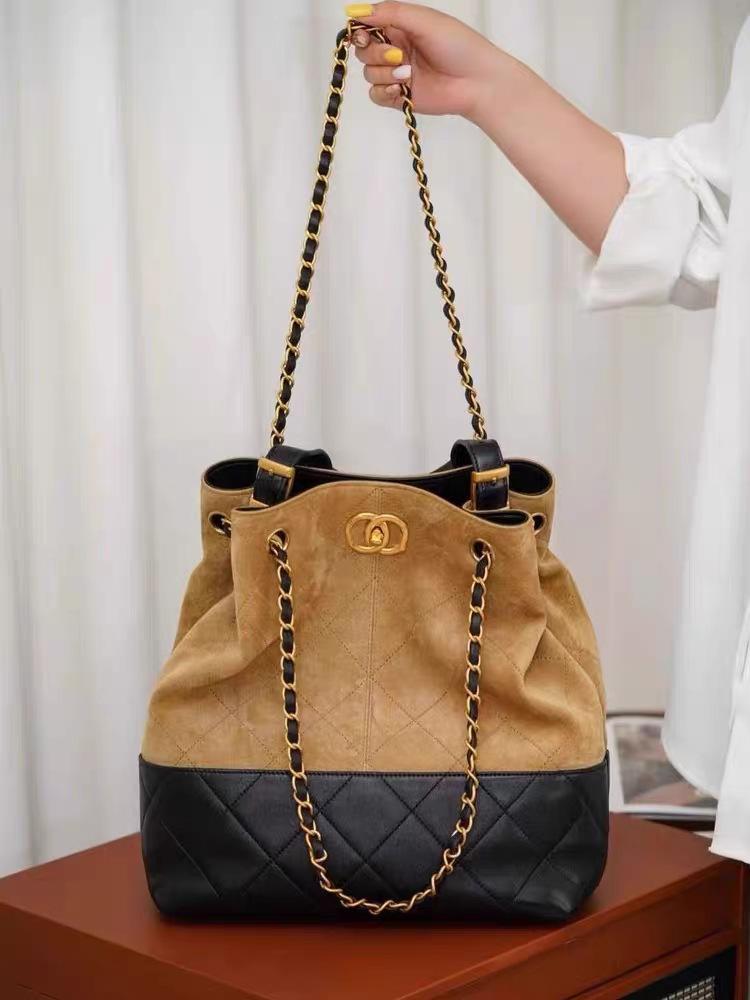 Schicke Retro Wildleder Diamantmuster Leder Tragetasche für Damen