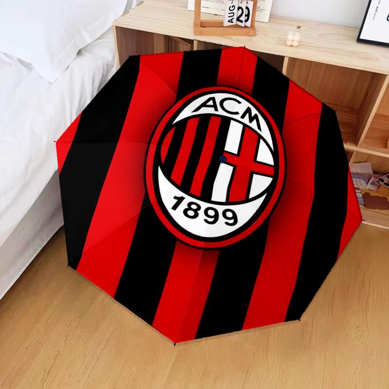 1PC Ac Milan Printed Umbrella Folding umbrella, automatic umbrella 8-Frame for Travel, camping Fan gifts Christmas Gifts