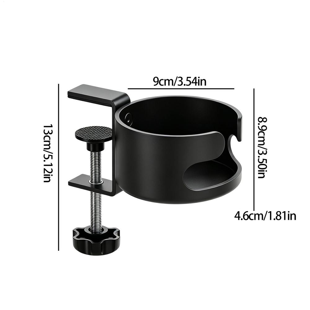 360 Degree Rotation Desk Cup Holder Anti-Spill Adjustable Table Water Bottle Holder Bicycle Tableside Clip-on Cup Holder