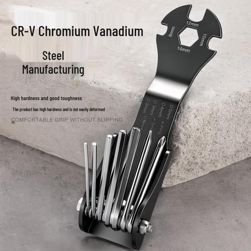 Portable Folding Hex Socket Screwdriver & Wrench Set for Automotive and Household Repairs