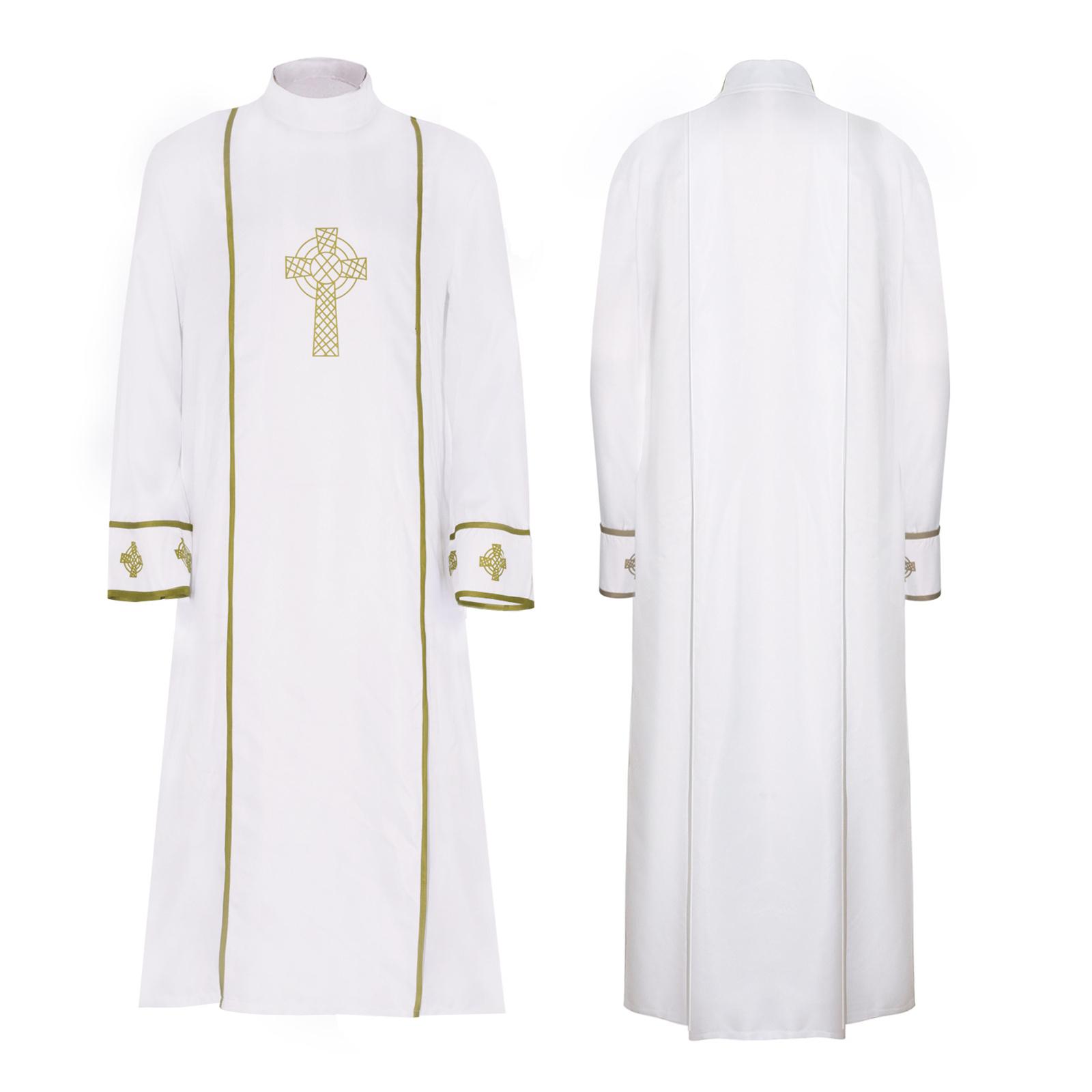 White Priest Robe Clergy Catholic Gown