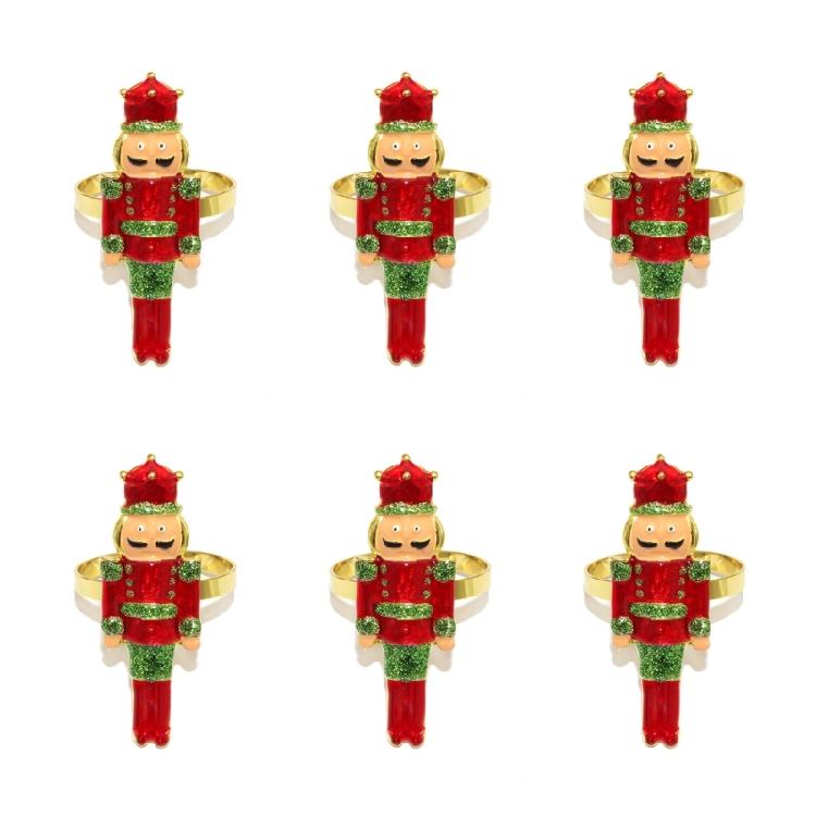Nutcrackers Themd Metal Napkin Holders Set Of 6 Corrosions Resistant Holiday Dining Table Decorations