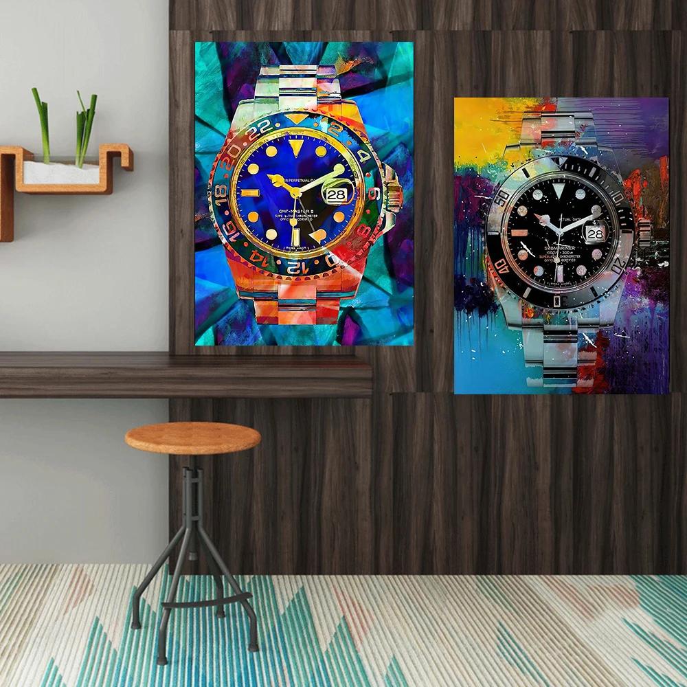 Fashion Watch Canvas Paintings Poster and Printing Modern Graffiti Art Wall Pictures for Living Room Home Decoration Cuadros