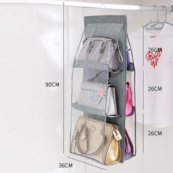 Cloth Bag Storage Hanging Bag Hanging Household Satchel Transparent Finishing Bag Wardrobe Wall Hanging Storage