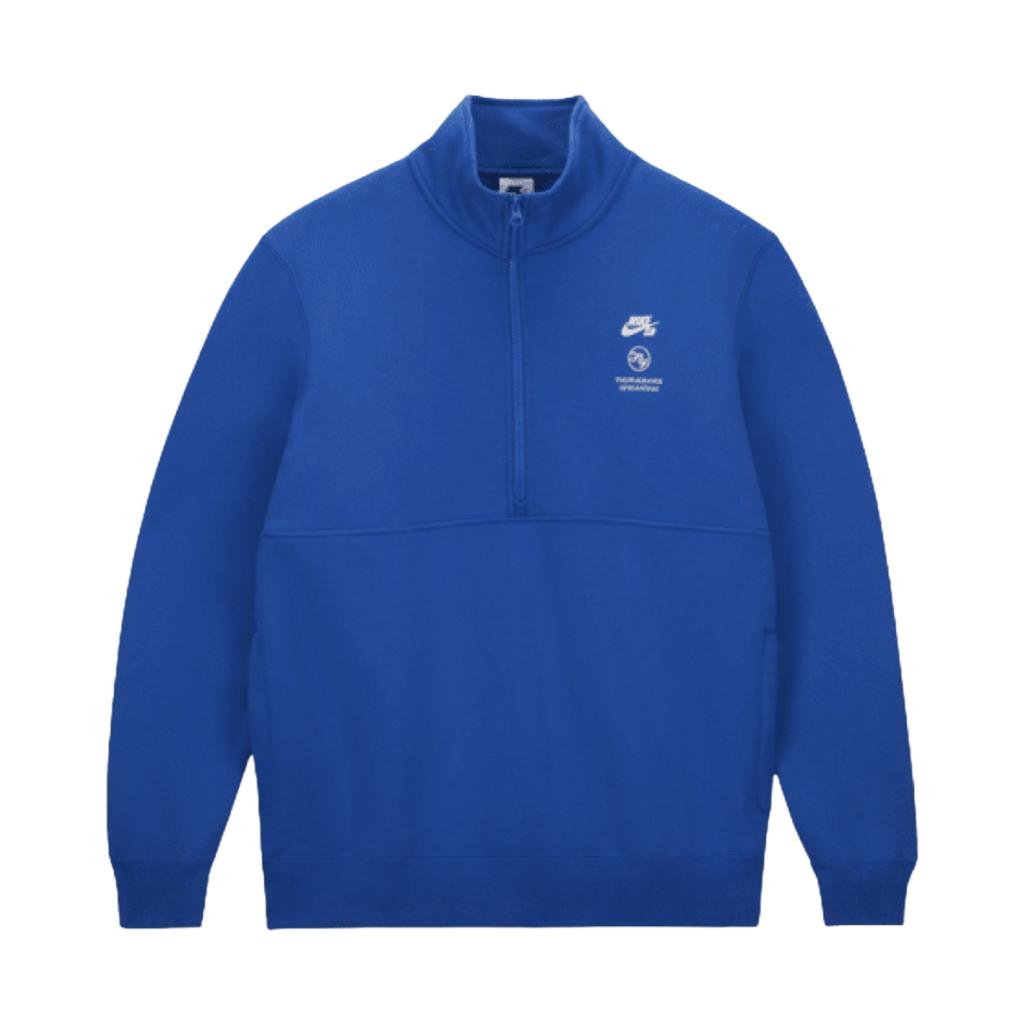 Nike SB x Fly Streetwear 1/2 Zip Fleece Skate Top Blue Men Streetwear DQ7312-480
