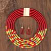 African Jewelry Set for Women Necklace Earrings Multi-layer Woven Choker Bridal Wedding Accessories