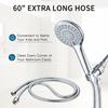 DOILIESE Shower Heads with Handheld Spray 5-Mode Hand Held Shower Head with Long Hose, High Pressure and Detachable, with Hose 60 Inch, Chrome