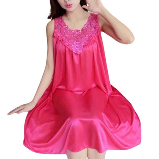 Great Sleeveless Lace Stitching Chic Home Clothing Ladies Night Shirts for Women Sleepshirt