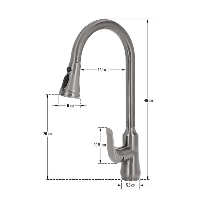 SLENDER steel standing kitchen tap