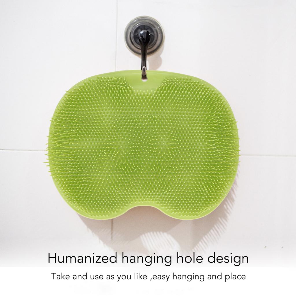 Multifunctional Shower Brush with Non Slip Suction Cup Soft Flexible Foot Body Scrubber for Bathroom