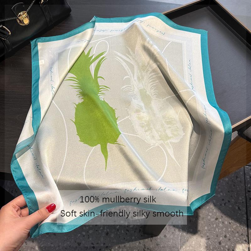 100% Silk Scarf Bandana Women Square Scarves Wrap Kerchief Mulberry Silk Spring Fashion Luxury High Quality Headband Hijab Shawl