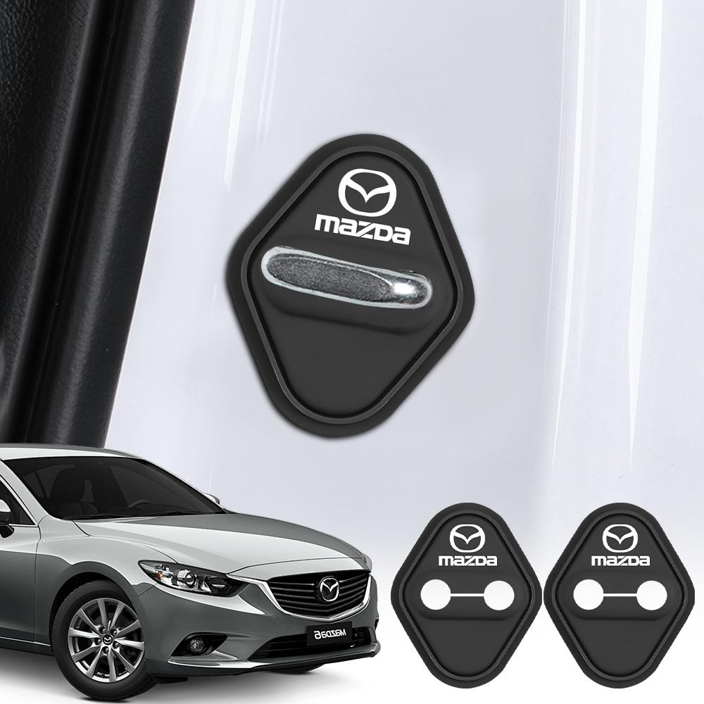 2/4PC Car Door Shock Absorber Car Door Lock Protector Silicone Latches Cover Accessries For Mazda Axela Atenza Demio MS Skyactiv FF10
