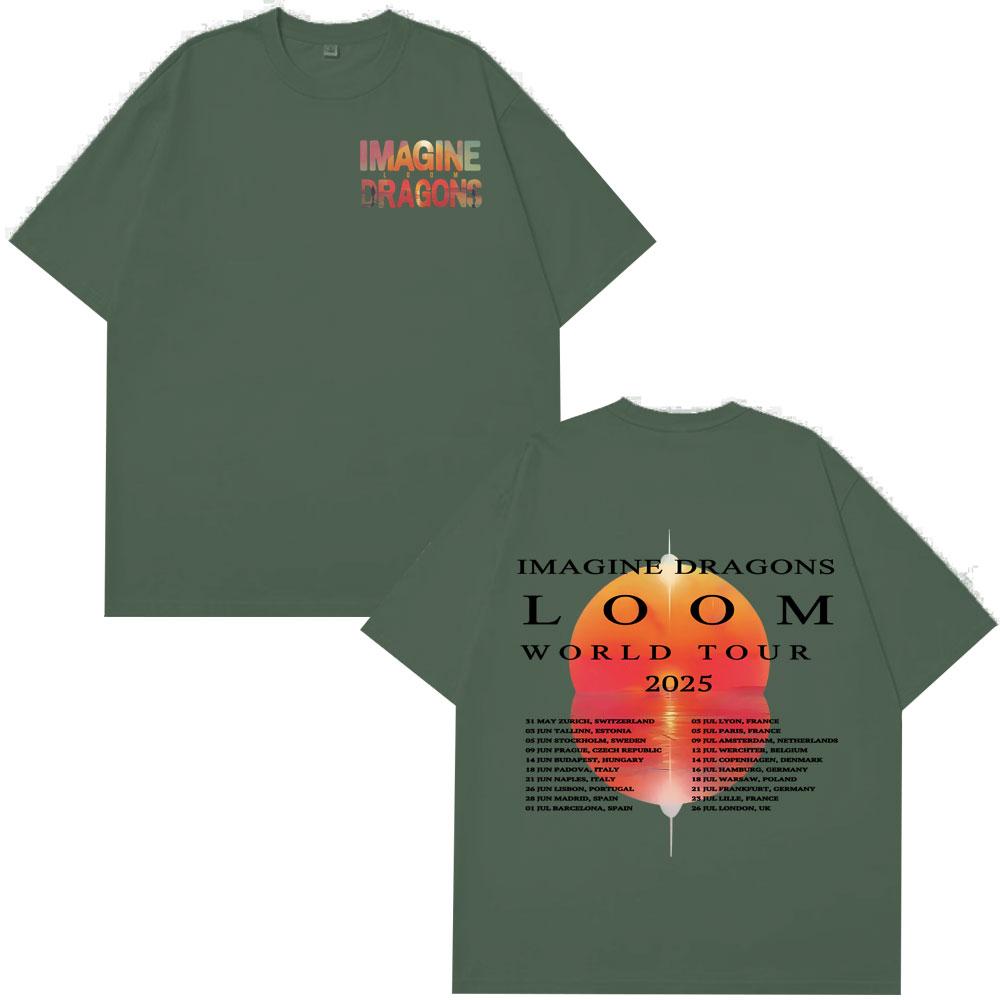 

Imagine Dragons Band Loom World Tour 2025 T Shirt Mens Women Hip Hop Rock Tshirt Casual Cotton Oversized Harajuku Tshirts 4XL