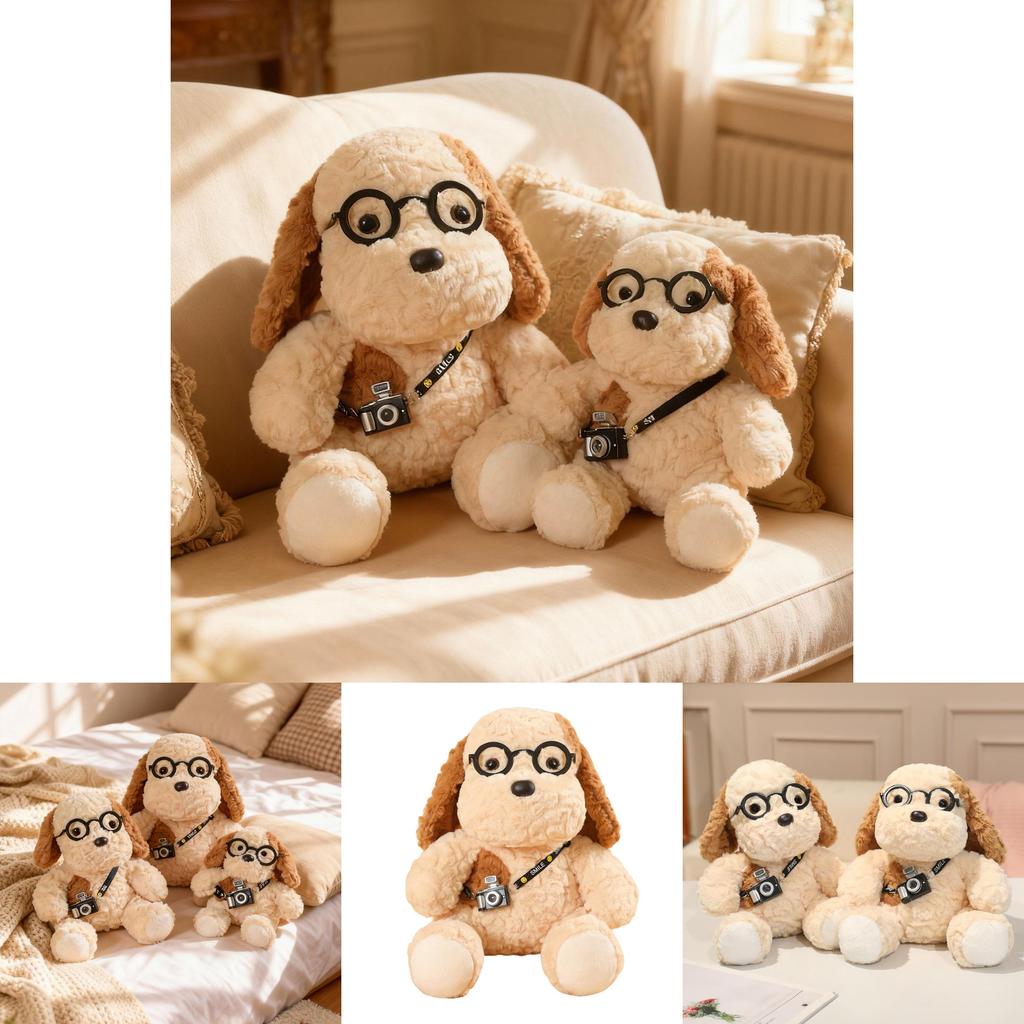 Cute Cartoon Egg Tart Dog Plush Toy With Super Soft Short Pile For Kids And Home Decor