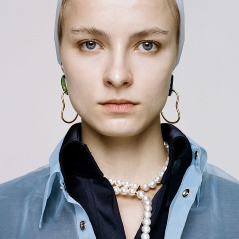 MONDAY EDITION cross-ended pearl necklace