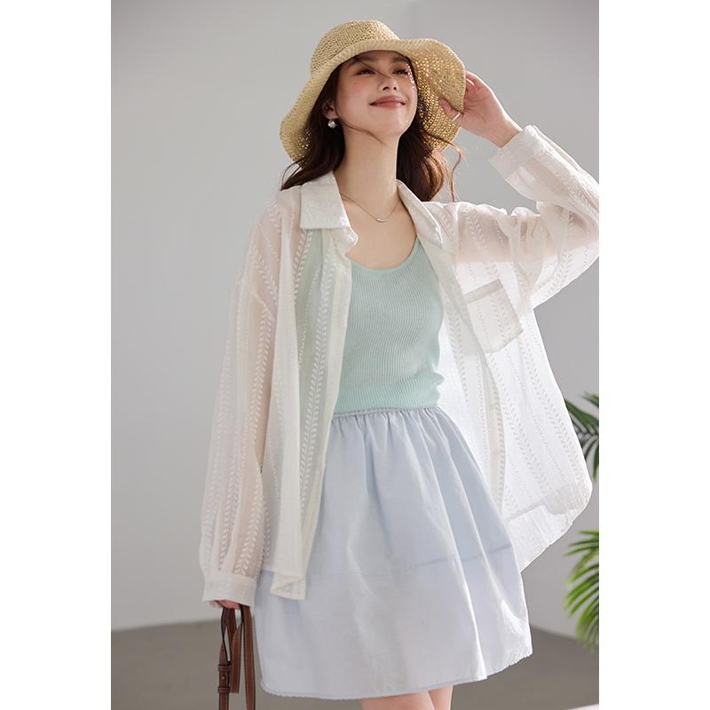Light and Secure Series Lyocell Coarse Striped Lazy Style Long Sleeve Shirt
