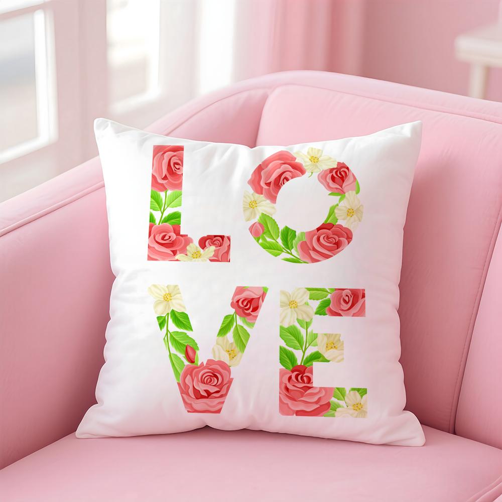 Creative Love Pattern Romantic Modern Art Cushion Cover Pillow Case Soft Skin Friendly Fabric Concealed Zipper
