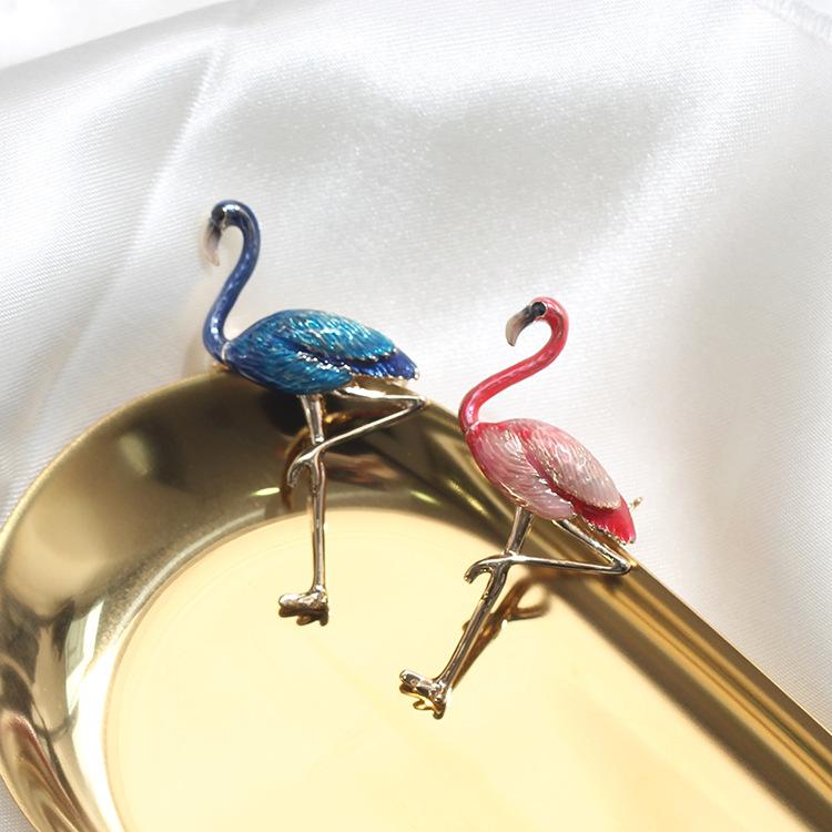 Spilla Brooch alla Moda Fenicottero Lega Unica Stile Esotico come Regalo di Natale