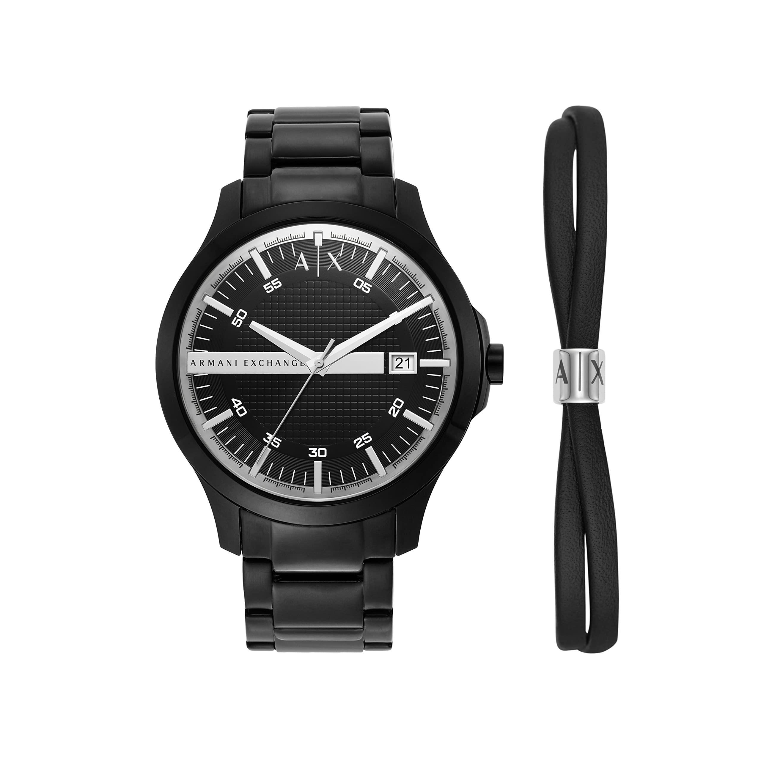 

[AX Armani Exchange] Watch Hampton AX7134SET Men s Black Genuine Imported Product