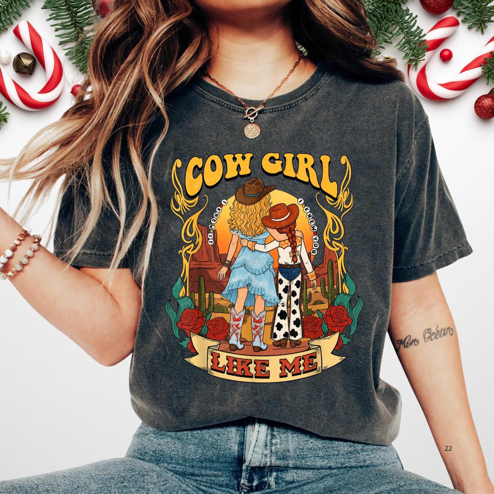 Cow Girl Like Me Retro Western T-Shirt: Vintage Desert Graphic Tee, I Knew It I Knew You Shirt, TS 2026 T-shirt For Fan S