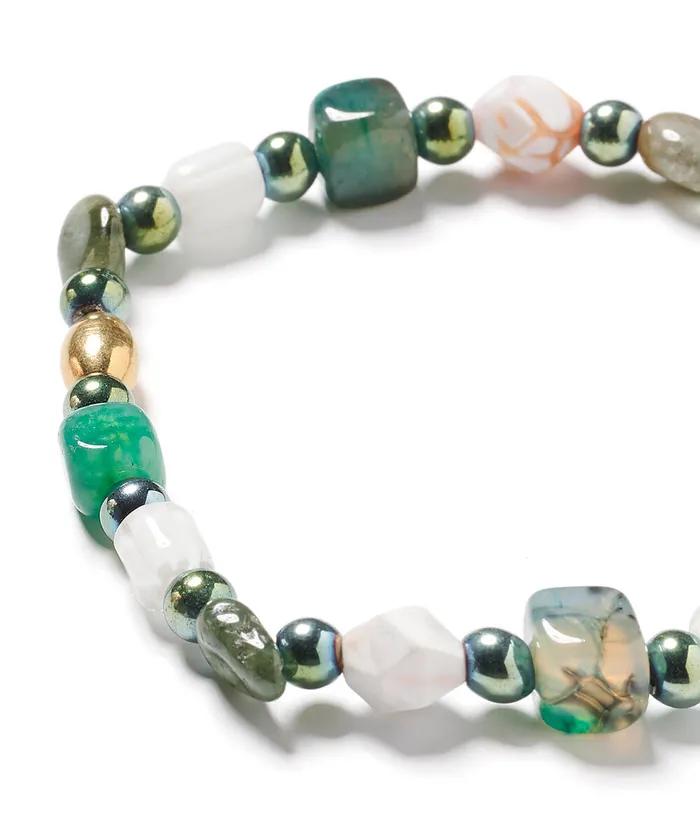 Green Agate Stone Bracelet (PLT-BR-038_GN)