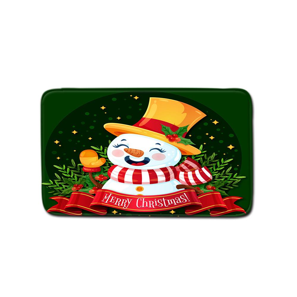 Christmas Shower Curtain Floor Mat Combination Four-Piece Set Bathroom Toilet Carpet Shower Room Mat Foot Mat