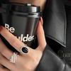 Art Deco Geometric Dark Cold Style Ring Zirconia Inlaid High-end Ins Style Personality Adjustable Fashionable Female Finger Ring