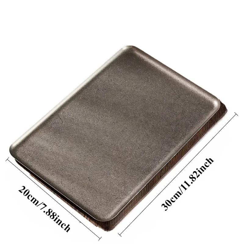 Steak Plate Stainless Steel BBQ Used Square Tray Steak Plate Restaurant Dessert Plate Roast Plate