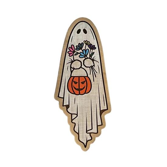 Halloween Ghost Fridge Magnet Duty Pumpkin Ghost Rustic Wood Cartoon Heavy Microwave Oven Whiteboard