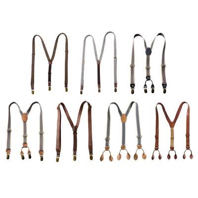 Retro Design Y-Type Suspenders 4 Clips Metal Clip Suspenders British Style Suspenders  Male Fashion