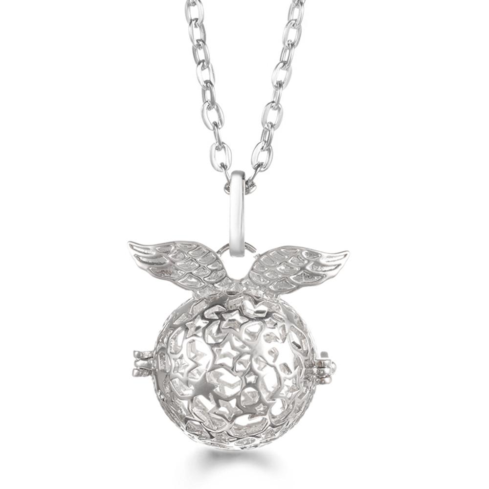 Russia Tradition Chime Exquisite Angel Wings Caller Necklace Essential Oil Diffuser Pregnant Woman Aromatherapy Pendant Jewelry