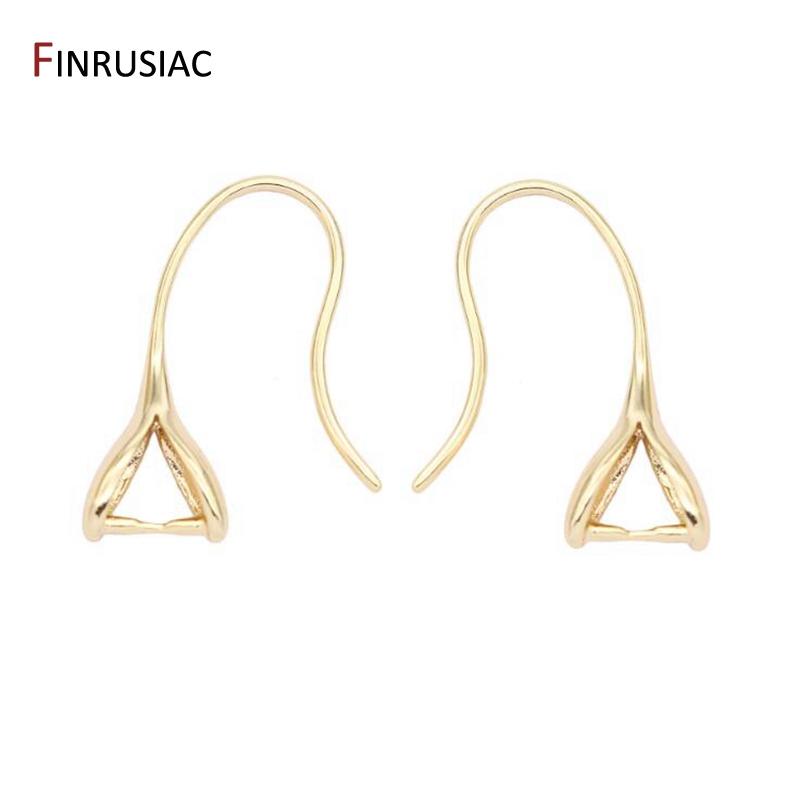 

Supplies For Jewelry 14k Gold Plated Pinch Bail Earring Hooks For Handmade DIY Crystal Earrings Making Accessories 1 Pair