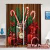 2pcs,Curtains Christmas Candy Canes Holly Gift (3) Popular Minimalist Curtains Semi-Sheer Curtains Holiday for Living Room,